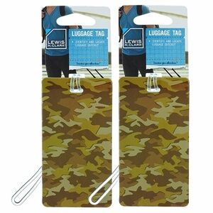 2 Lewis N Clark Camouflage Travel Luggage Bag Suitcase Tag Baggage ID Label Tags